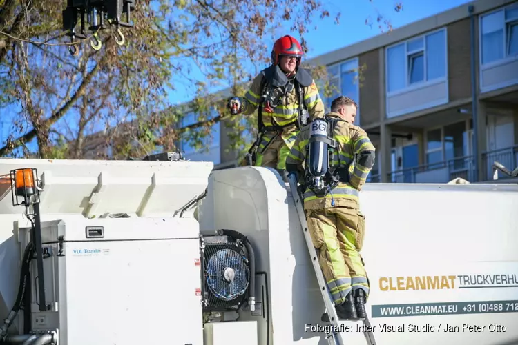 Kleine brand in vuilniswagen in Hilversum