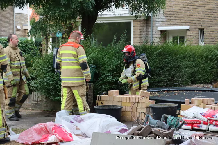 Gaslek na werkzaamheden in tuin Bussum