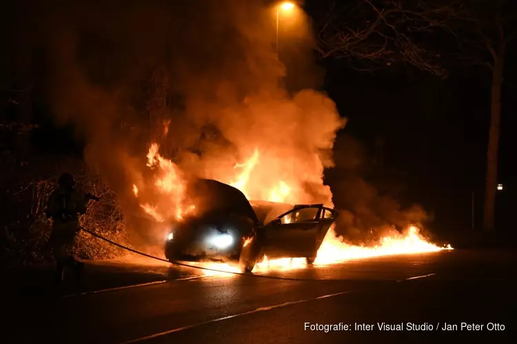 Jaguar in brand in Bussum