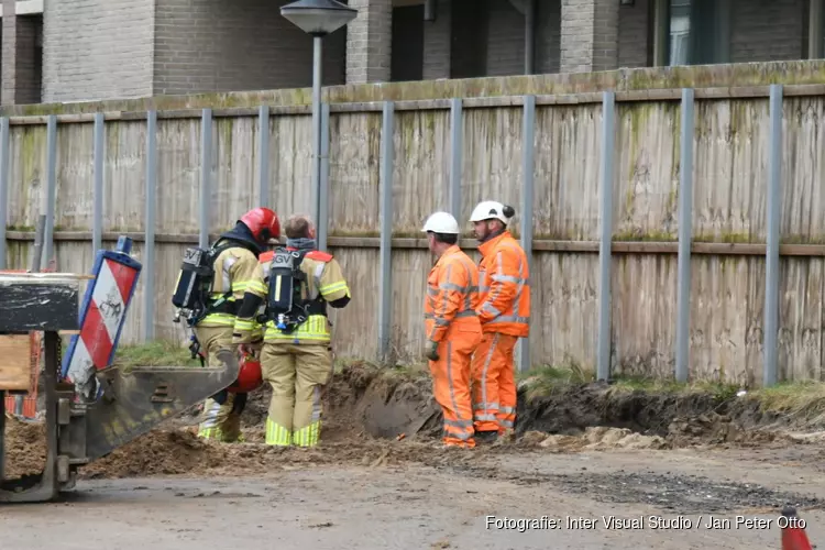 Gaslek in Hilversum op bouwterrein