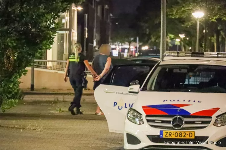 Flinke politiemacht op de been bij woning in Huizen, vrouw aangehouden