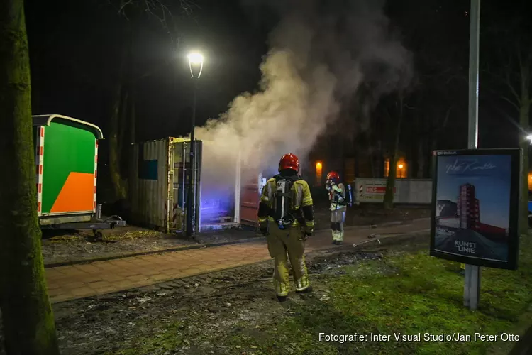 Container in brand bij Sint Vituskerk in Hilversum