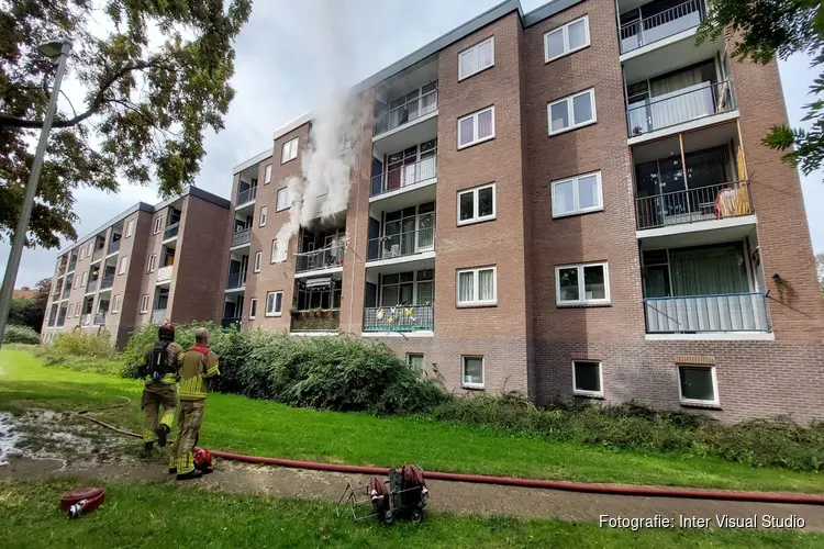 Brand in portiekflat in Bussum