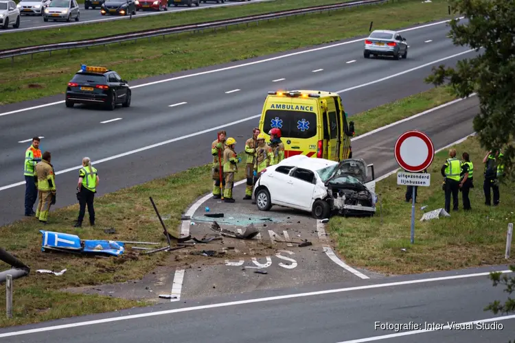 Ravage na eenzijdig ongeval bij Eemnes