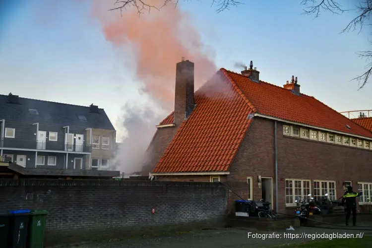 Brand bij aanbouw woning in Hilversum