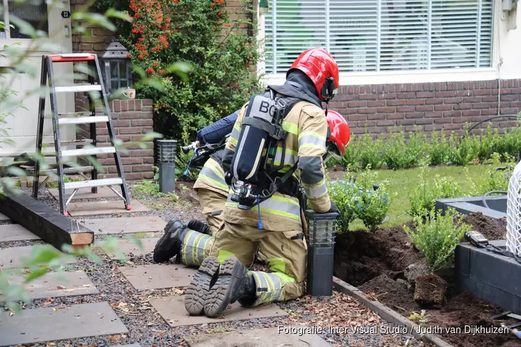 Gaslekkage na graafwerkzaamheden in tuin Bussum