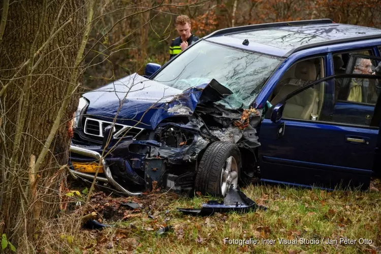 Auto rijdt tegen boom in Hilversum