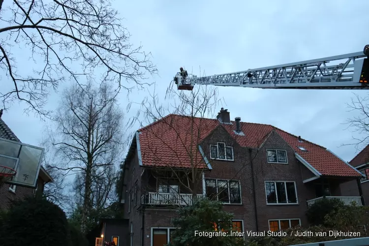 Brand op zolder in Bussum