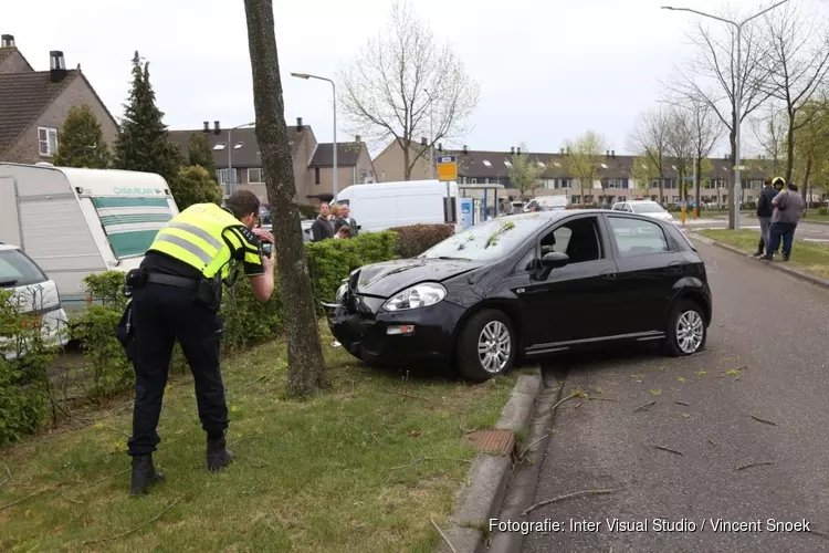 Automobilist aangehouden na botsing met boom